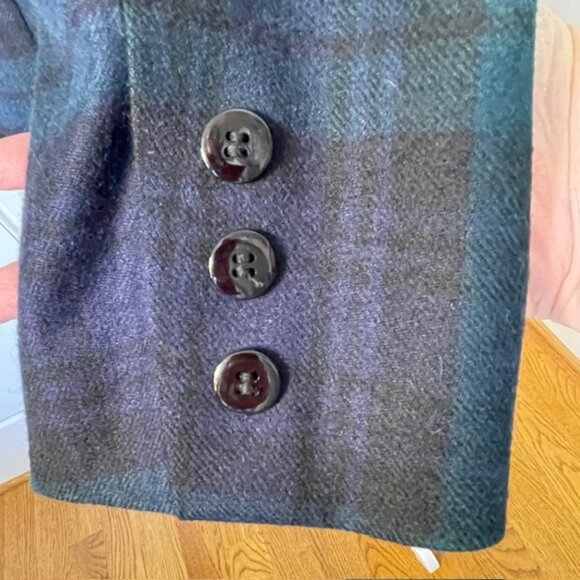 Vintage Tartan100% Wool Black Watch Plaid Double Breasted Blazer Jacket 8 - Picture 6 of 11